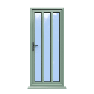 London - Chartwell Green On White Double Glazed uPVC Door Supply Only