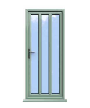 Order Doors Online 166 London - Chartwell Green On White Double Glazed uPVC Door Supply Only