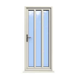 London - Cream On White Double Glazed uPVC Door Supply Only