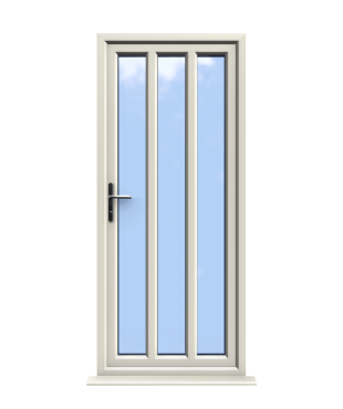 Order Doors Online 156 London - Cream On White Double Glazed uPVC Door Supply Only