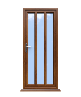 Order Doors Online 204 London - Golden Oak On White Double Glazed uPVC Door Supply Only