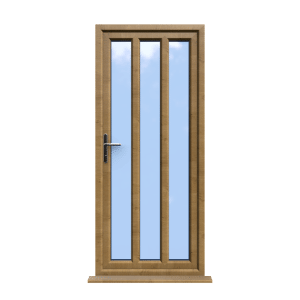 London - Irish Oak On White Double Glazed uPVC Door Supply Only