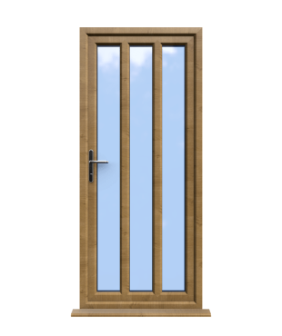 Order Doors Online 120 London - Irish Oak On White Double Glazed uPVC Door Supply Only
