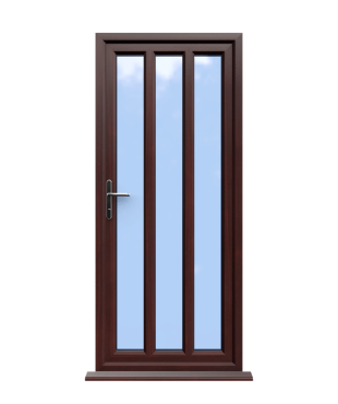 Order Doors Online 116 London - Rosewood On White Double Glazed uPVC Door Supply Only