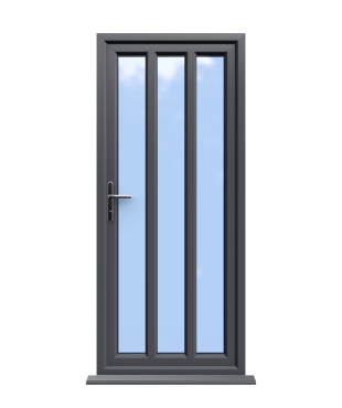 Order Doors Online 115 London - Slate Grey On White Double Glazed uPVC Door Supply Only