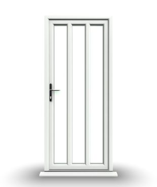 Cheap Composite Doors 242 London - White Double Glazed uPVC Door Supply Only