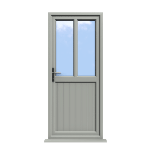 Newport - Agate Grey On White uPVC Door Shiplap Supply Only