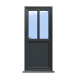 Newport - Anthracite Grey On White uPVC Door Shiplap Supply Only
