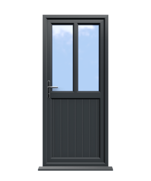 Order Doors Online 194 Newport - Anthracite Grey On White uPVC Door Shiplap Supply Only
