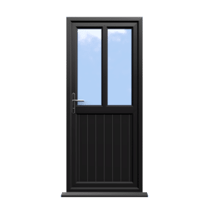 Newport - Black On White uPVC Door Shiplap Supply Only