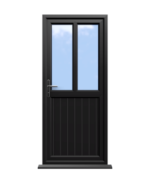 Order Doors Online 286 Newport - Black On White uPVC Door Shiplap Supply Only