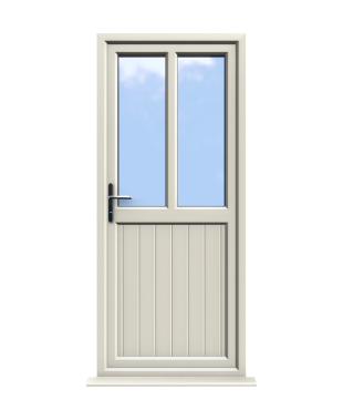 Order Doors Online 155 Newport - Cream On White uPVC Door Shiplap Supply Only