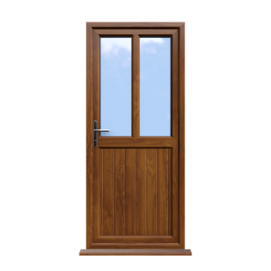 Newport - Golden Oak On White uPVC Door Shiplap Supply Only