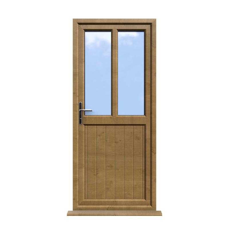 Newport - Irish Oak On White uPVC Door Shiplap Supply Only 1 Newport - Irish Oak On White uPVC Door Shiplap Supply Only