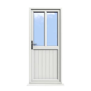 Newport - White uPVC Door Shiplaped Supply Only