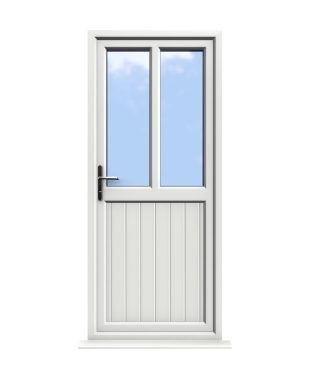 Newport - White uPVC Door Shiplaped Supply Only