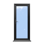 Norwich - Black Fully Glazed uPVC Door Supply Only