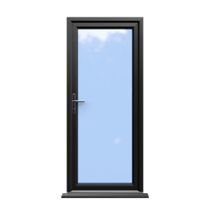 Norwich - Black Fully Glazed uPVC Door Supply Only
