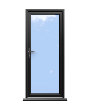 Norwich - Black Fully Glazed uPVC Door Supply Only