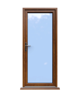 Norwich - Golden Oak Fully Glazed uPVC Door Supply Only
