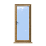 Norwich - Irish Oak Fully Glazed uPVC Door Supply Only