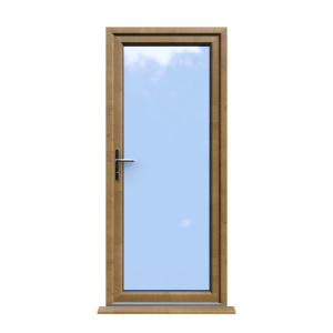 Norwich - Irish Oak Fully Glazed uPVC Door Supply Only