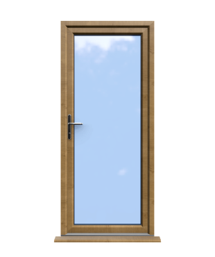 Norwich - Irish Oak Fully Glazed uPVC Door Supply Only