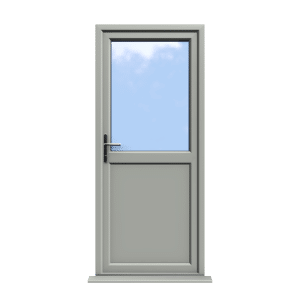 Oxford - Agate Grey On White Half Glazed uPVC Door Supply Only