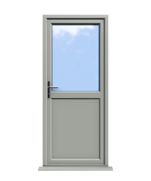 Order Doors Online 131 Oxford - Agate Grey On White Half Glazed uPVC Door Supply Only