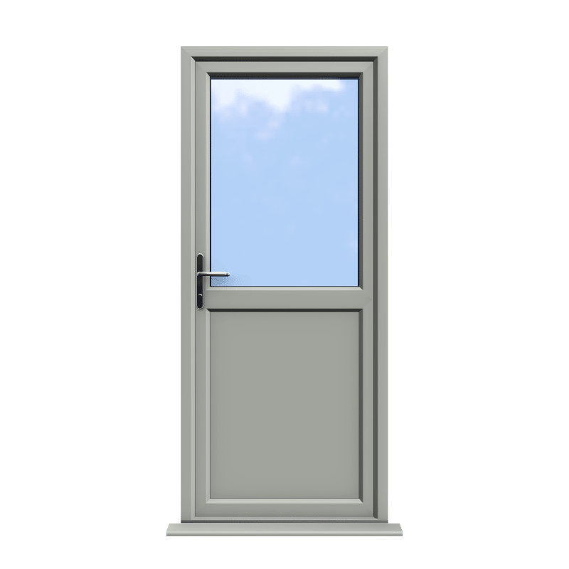 Oxford - Agate Grey On White Half Glazed uPVC Door Supply Only 1 Oxford - Agate Grey On White Half Glazed uPVC Door Supply Only
