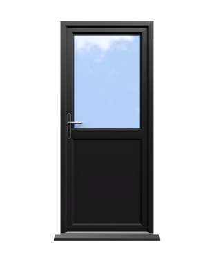 Order Doors Online 212 Oxford - Black On White Half Glazed uPVC Door Supply Only