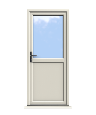 Order Doors Online 282 Oxford - Cream On White Half Glazed uPVC Door Supply Only
