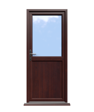 Order Doors Online 238 Oxford - Rosewood On White Half Glazed uPVC Door Supply Only