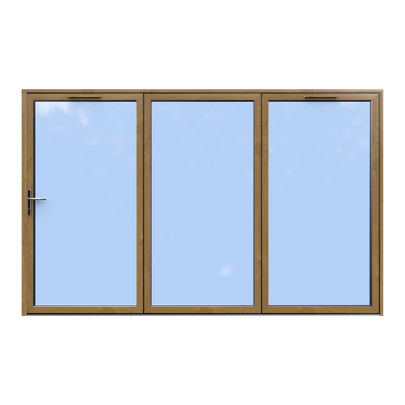 Bifold 2 Aluminium Bifold Irish/Irish Oak Open Out - Image 2