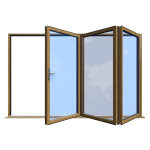 Bifold 2 Aluminium Bifold Irish/Irish Oak Open Out