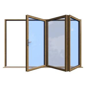 Bifold 2 Aluminium Bifold Irish/Irish Oak Open Out