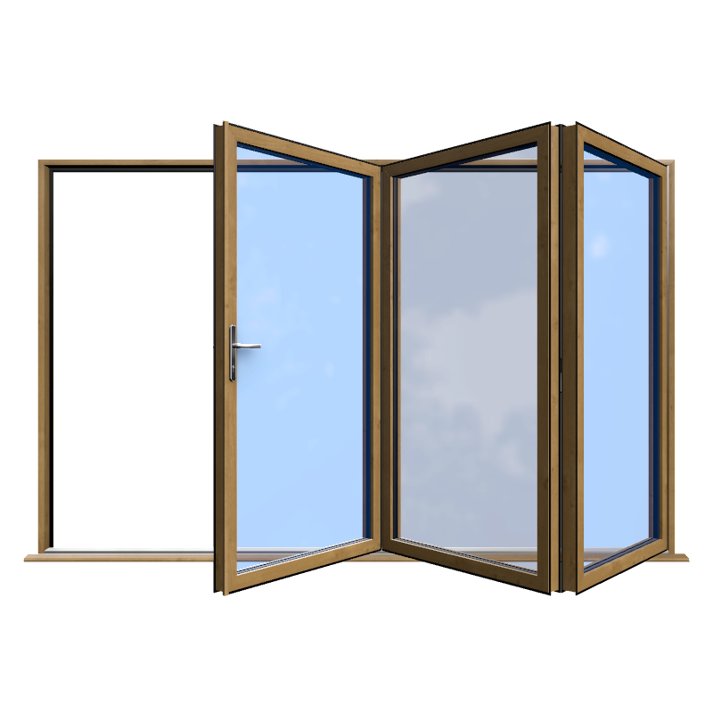 Bifold 2 Aluminium Bifold Irish/Irish Oak Open Out
