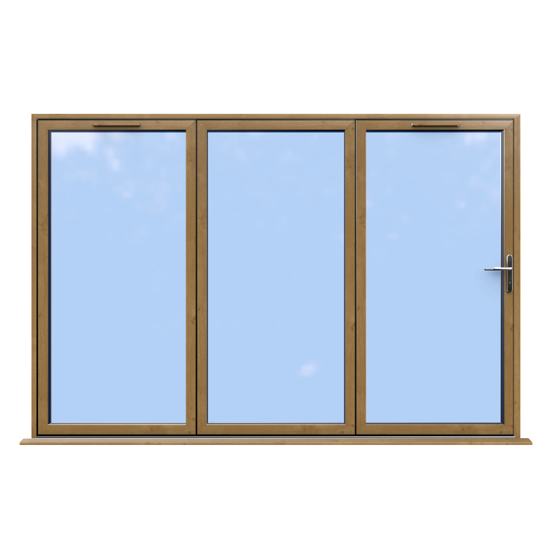 Bifold 1 Aluminium Bifold Irish/Irish Oak Open Out - Image 2