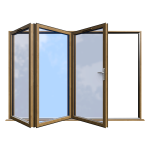 Bifold 1 Aluminium Bifold Irish/Irish Oak Open Out