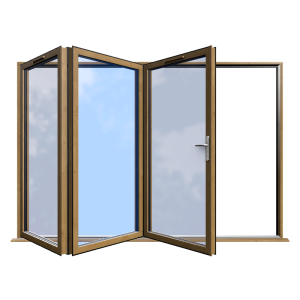 Bifold 1 Aluminium Bifold Irish/Irish Oak Open Out