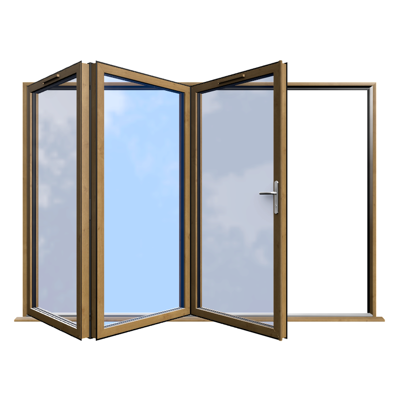 Bifold 1 Aluminium Bifold Irish/Irish Oak Open Out
