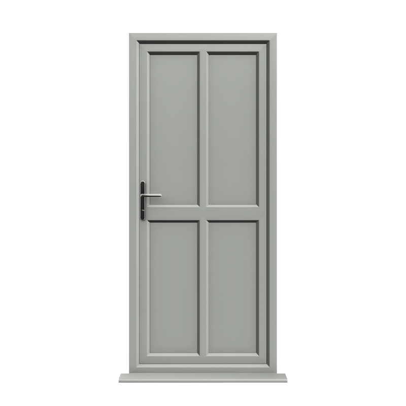 Peterborough - Agate Grey On White Panelled uPVC Door Supply Only 1 Peterborough - Agate Grey On White Panelled uPVC Door Supply Only
