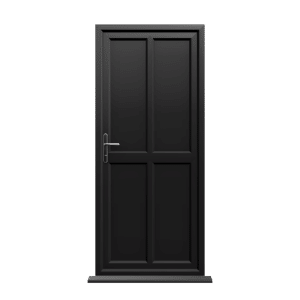 Black 15 Peterborough - Black On White Panelled uPVC Door Supply Only
