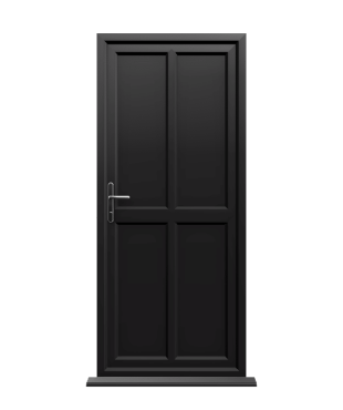 Order Doors Online 181 Peterborough - Black On White Panelled uPVC Door Supply Only