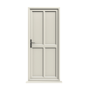 Cream 15 Peterborough - Cream On White Panelled uPVC Door Supply Only
