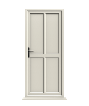 Order Doors Online 245 Peterborough - Cream On White Panelled uPVC Door Supply Only