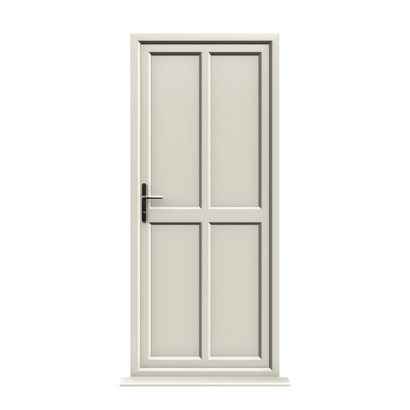 Peterborough - Cream On White Panelled uPVC Door Supply Only 1 Peterborough - Cream On White Panelled uPVC Door Supply Only