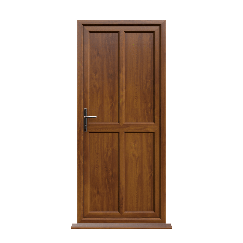 Peterborough - Golden Oak On White Panelled uPVC Door Supply Only 1 Peterborough - Golden Oak On White Panelled uPVC Door Supply Only