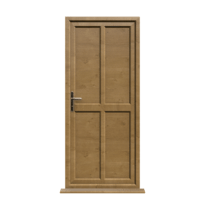 Peterborough - Irish Oak On White Panelled uPVC Door Supply Only