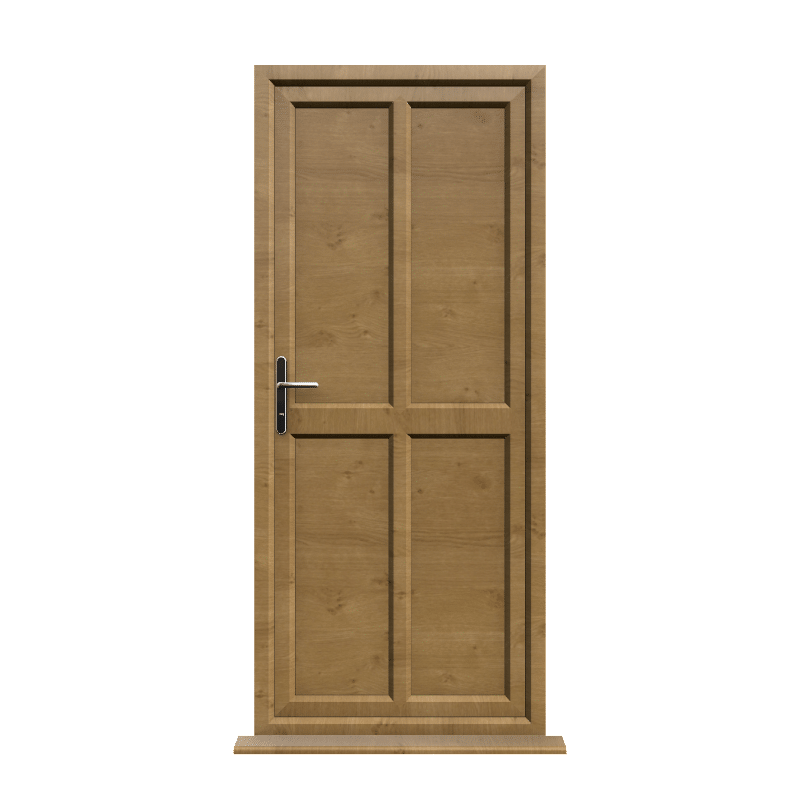 Peterborough - Irish Oak On White Panelled uPVC Door Supply Only 1 Peterborough - Irish Oak On White Panelled uPVC Door Supply Only